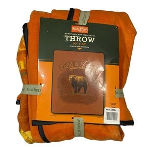 Field &‎ Stream Bear Blanket Microfleece Sherpa Throw Original Outfitters NWT